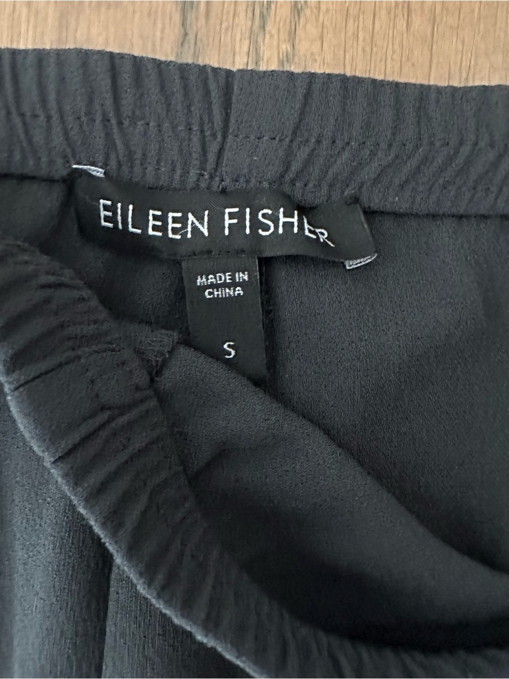 Eileen Fisher High Waist Wide Leg Silk Georgette Pant in Dark Blue Grey Small - Picture 7 of 10